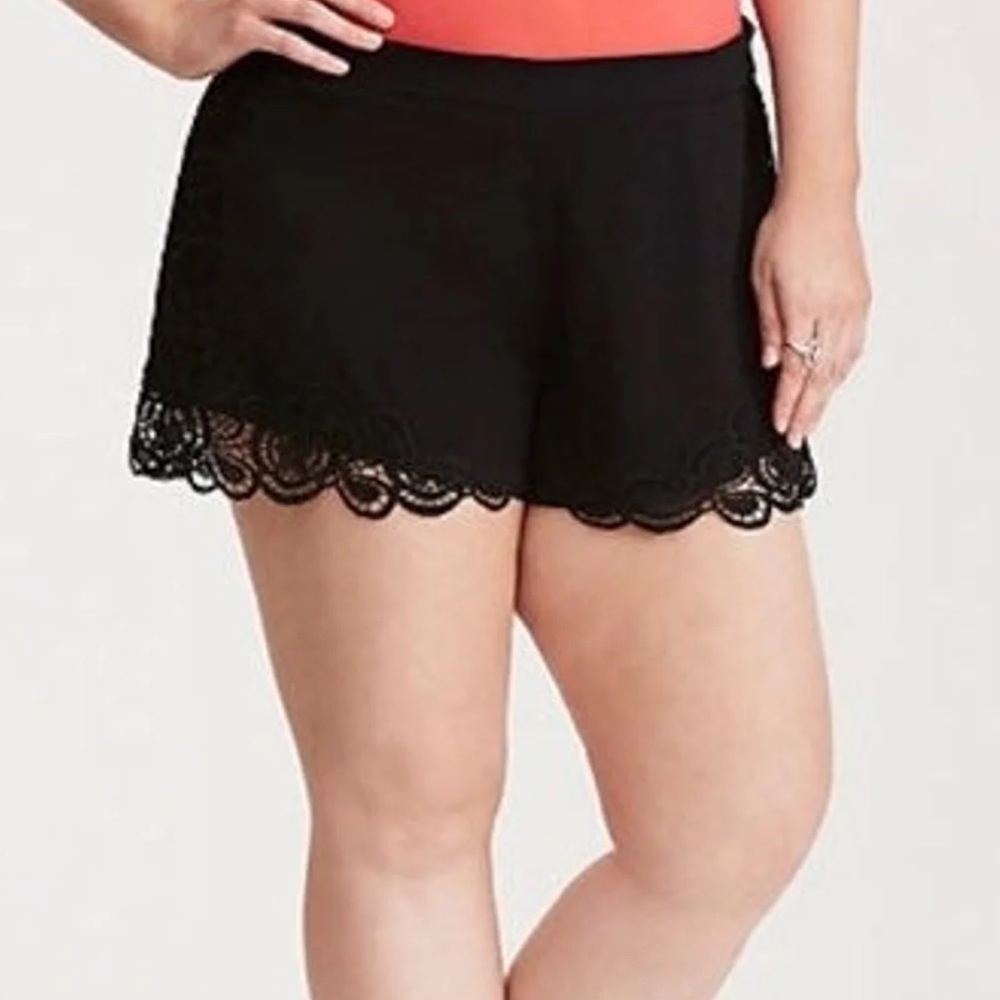Torrid Black Lace Trim Shorts